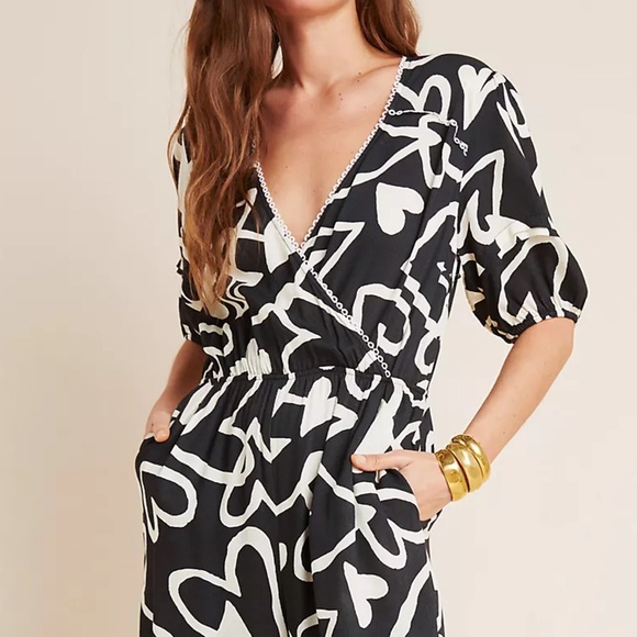NWT Anthropologie Farm Rio Sinead Hearts Jumpsuit Size XL Petite - Picture 6 of 7